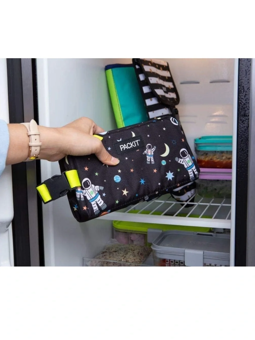 Packit Freezable Snack Bag , Print is Spaceman